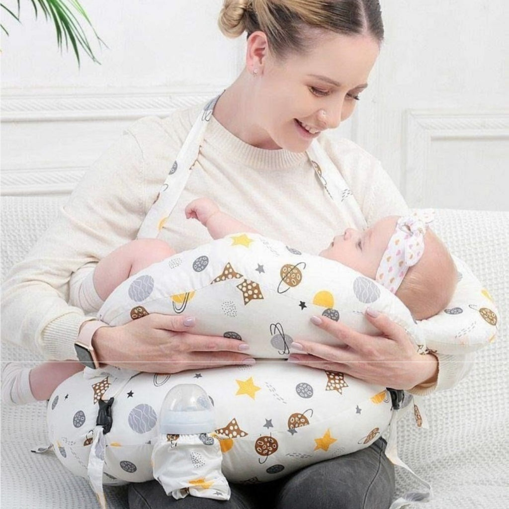 Ergonomic Nursing Pillow for Breastfeeding & Newborn Support – Soft, Washable Cover
